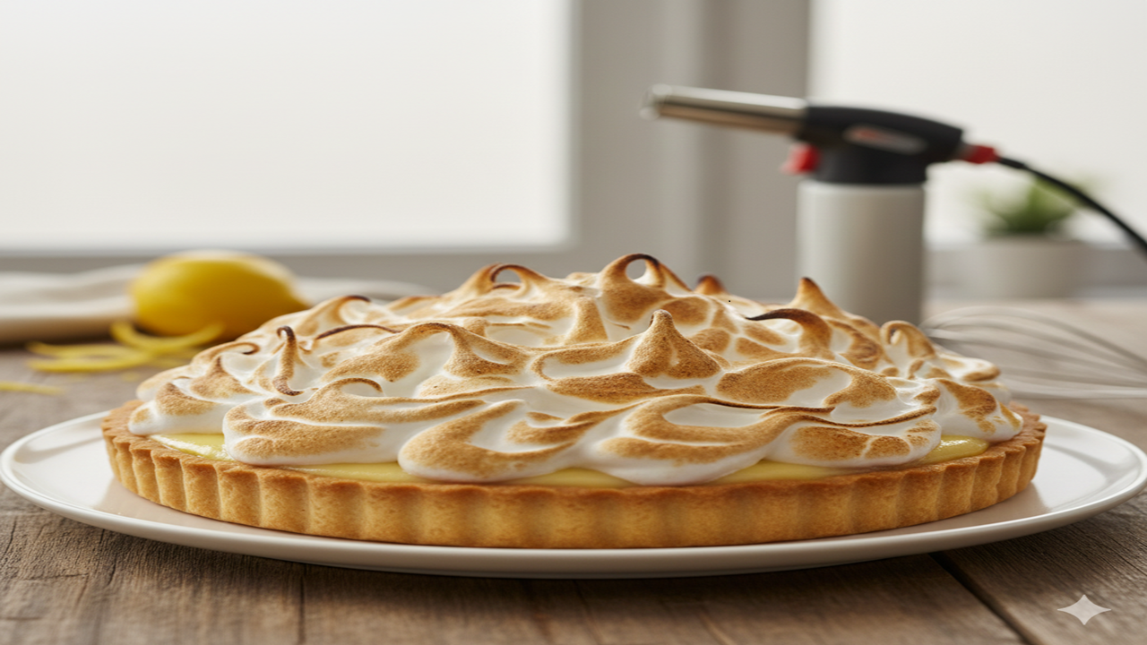 Image d'une tarte au citron meringuée à réaliser lors d'un atelier pâtisserie pour adulte chez Le Fouet Enchanté.